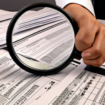 **Prompt:** Stack of trade contract documents with magnifying glass, overflowing paperwork, stressed rookie trader looking overwhelmed. Emphasis on complex Kanji characters.