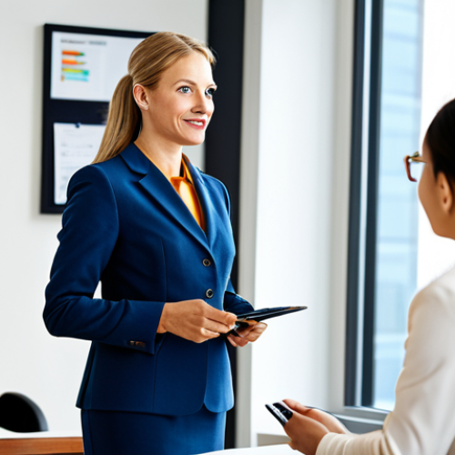 **Prompt:** A competent consultant, fully clothed in professional attire, advising a diverse team in a modern office setting, focusing on sustainable trade practices, safe for work, appropriate content, perfect anatomy, natural proportions, professional.