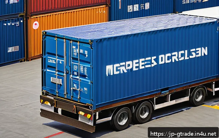 수출입 프로세스 실무 완벽 이해 - A detailed and realistic scene of an international shipping warehouse in Japan, showcasing workers p...